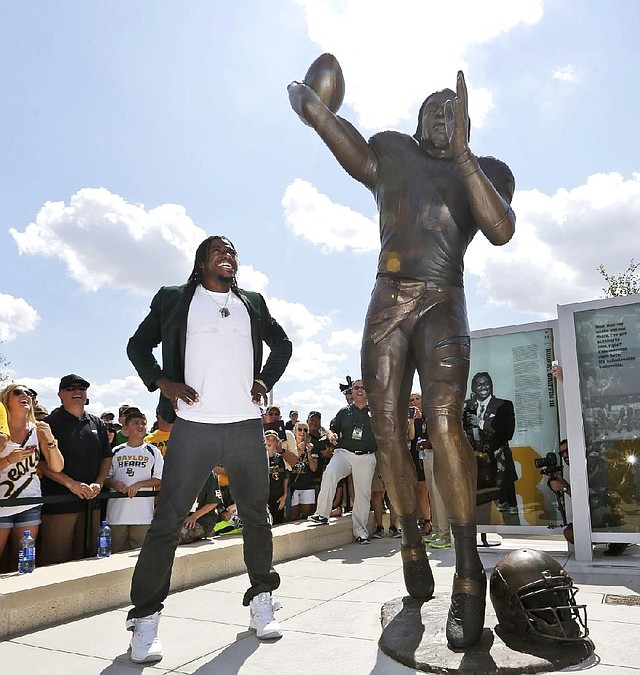 A statue of former Baylor quarterback Robert Griffin III was unveiled Saturday at McLane Stadium in Waco, Texas. There has been no confirmation of the rumor that the statue later juked several SMU defenders.