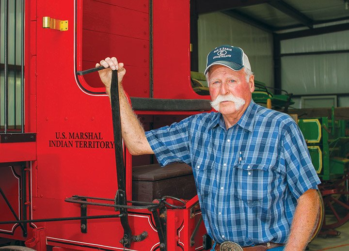 Tom Elliott, 73, made this jail wagon by himself. Elliott said he took it on a wagon train about three years ago, and it attracted a lot of attention. Elliott, who usually restores farm wagons authentically, said he built this one with open bars on the sides to be “more commercial.”