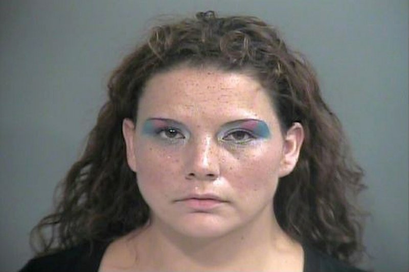 This Wednesday, Sept. 1, 2014, police booking photo provided by Washington County sheriff's office shows shoplifting suspect Brandy Allen in Fayetteville. Fayetteville police said they arrested the woman after she allegedly stole $144 worth of eye shadow from an Ulta Beauty store.