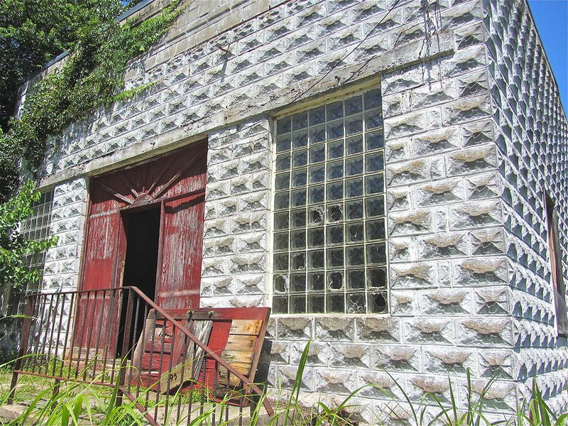 One of the ghost-town buildings in Calico Rock’s East Calico Historic District housed a funeral home.