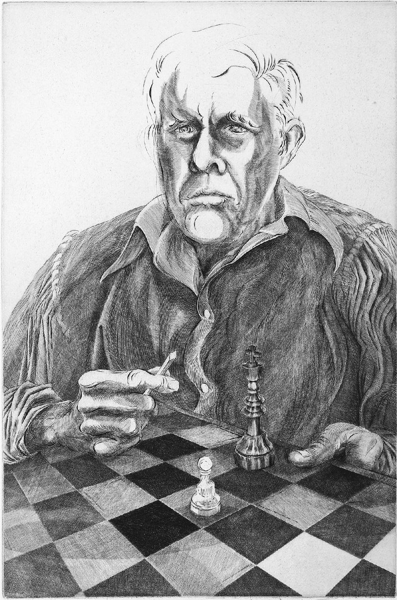 Evan Lindquist titled this 2012 engraving Man With a Burin. Lindquist began working on the self-portrait in 1986.