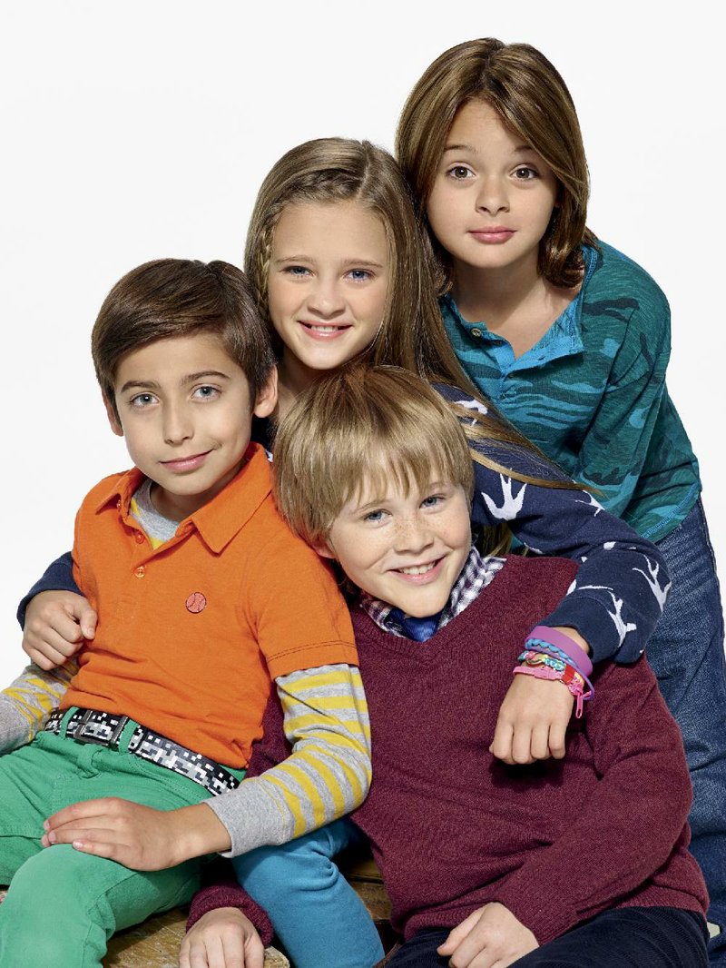 Aiden Gallagher (from left), Lizzy Green, Mace Coronel and Casey Simpson star in Nicky, Ricky, Dicky & Dawn on Nickelodeon.