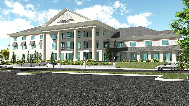 Special to the Arkansas Democrat Gazette- 09/05/2014 - Artist rendering shows Arkansas College of Osteopathic Medicine that will be built in Fort Smith.