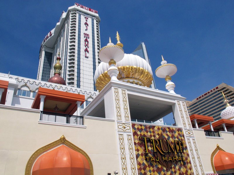 This April 8, 2013 file photo shows the Trump Taj Mahal Casino Resort, in Atlantic City N.J. Trump Entertainment Resorts on Tuesday, Sept. 9, 2014, filed for protection in U.S. Bankruptcy Court in Wilmington, Del. saying it has liabilities of more than $100 million.