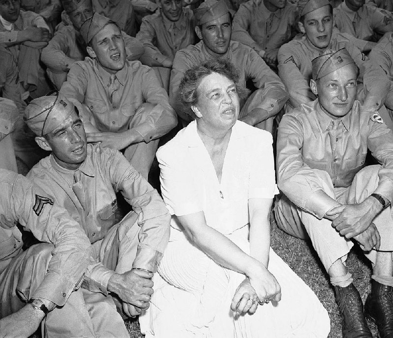 In this photo dated June 12, 1942, Eleanor Roosevelt joins her guests as she entertained on the South Lawn of the White House.