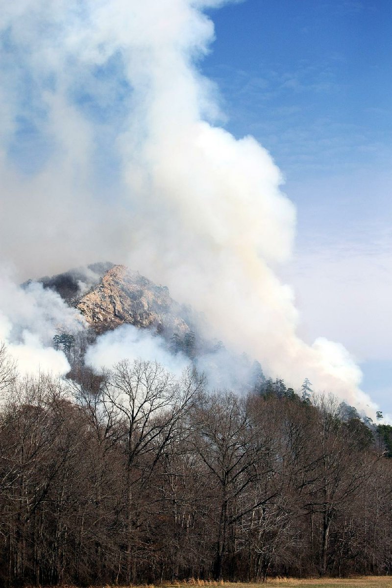 Steam vents from Pinnacle Mountain last Sunday, relieving any fears of a sudden volcanic eruption.