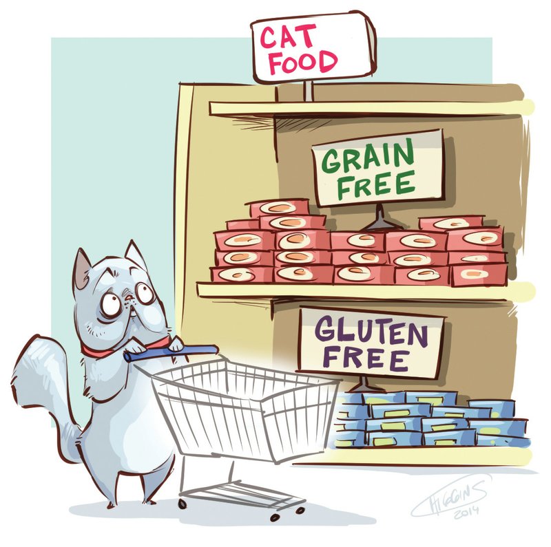 Arkansas Democrat-Gazette cat food illustration.