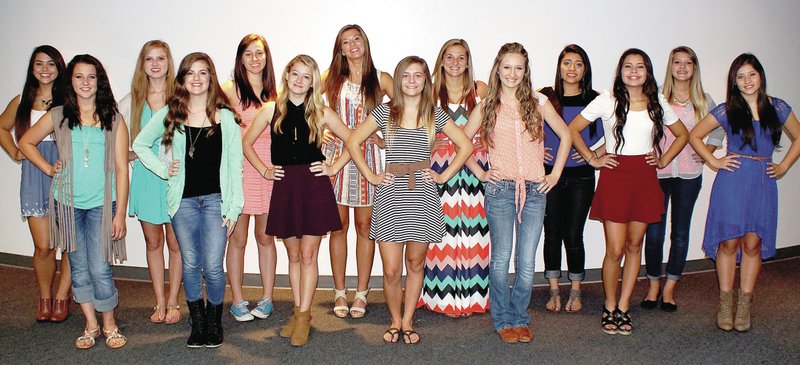 Photos by Randy Moll The maids for this week&#8217;s homecoming festivities at Gentry High School are: Karadie Ory (grade 9) (front, left), Kaitlyn Williams (9), Holyn Fredrick (12), Sidney Kinser (10), Chelsea Taylor (11), Erika Magana (11), Katie Smith (9), Rebecca Brown (10) (back, left), Nikole Lee (12), Mycah Turtle (12), Sofiya Stasiv (12), Yuliana Stasiv (10), Jessica Hernandez (12), Lexie West (11) and Whitney Scott (not pictured).