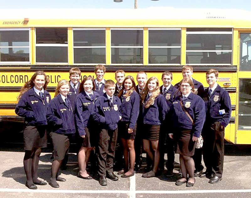 Semantha Neal, Colcord FFA Reporter The Colcord FFA Officer Team is pictured here with the Kansas Oklahoma FFA Officer Team after attending the Northeast District COLT Conference in Tulsa on Sept. 9.