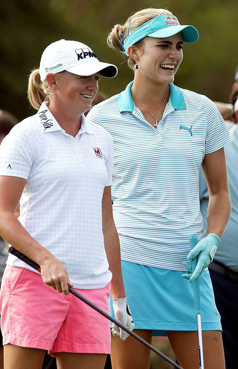 Former champions of this week’s LPGA Tour event, Stacy Lewis (left) and Lexi Thompson, have had success on the Robert Trent Jones-designed course in Prattville, Ala.