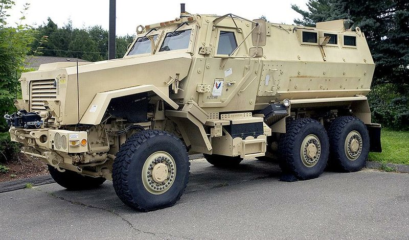 The Los Angeles Unified School District Police Department received a mine resistant, ambush protected vehicle like this one through a federal program.