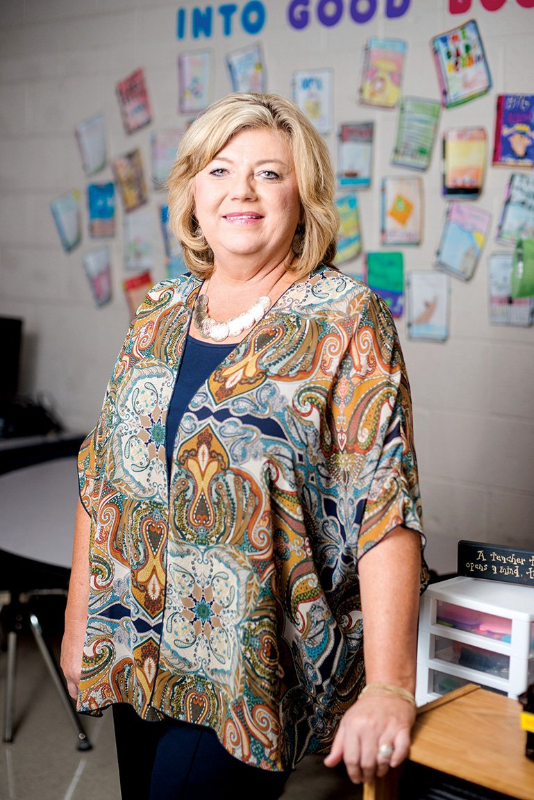 Kathy Glewen, who teaches literacy to fifth-graders at Southwest Middle School in Searcy, was chosen as one of the 15 regional finalists for the Arkansas Teacher of the Year program.