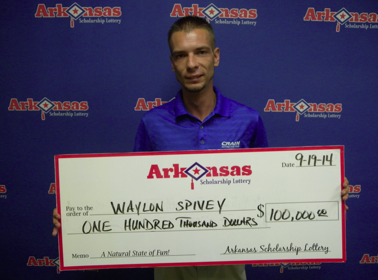 Waylon Spivey of Cabot won $100,000 in the Arkansas Scholarship Lottery this week. 