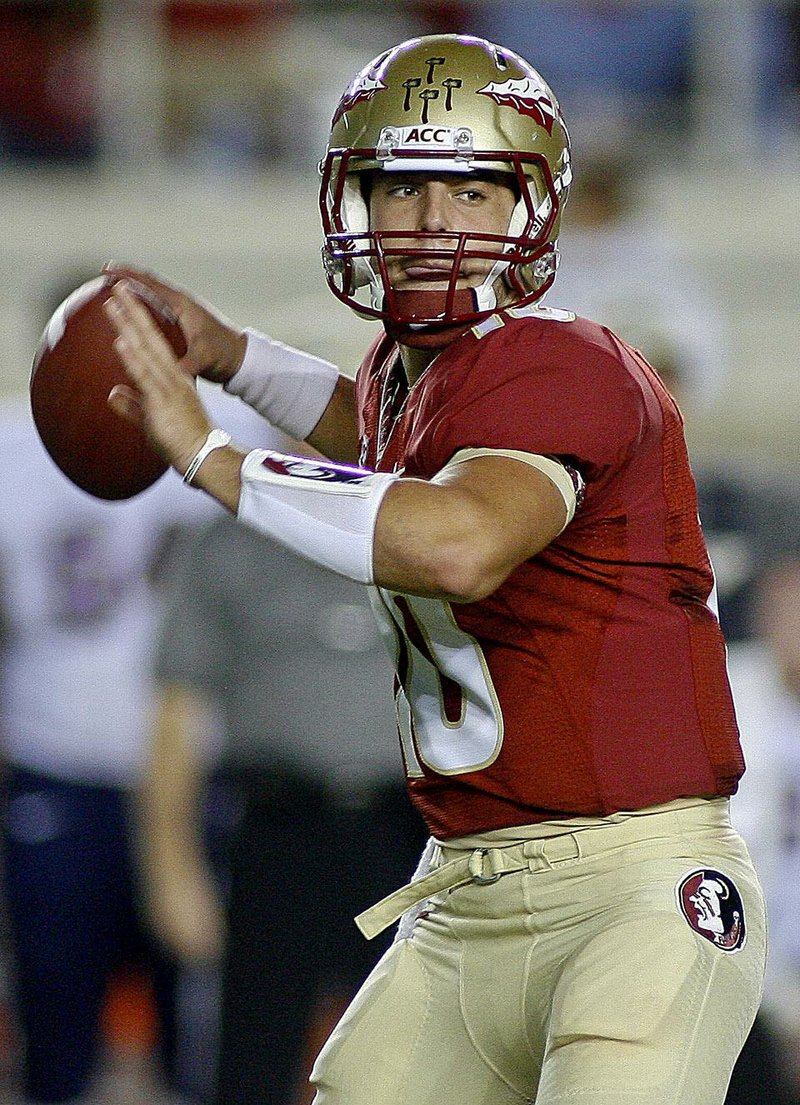 FILE - In this Nov. 16, 2013, file photo, Florida State quarterback Sean Maguire throws a pass during the fourth quarter of an NCAA college football game against Syracuse in Tallahassee, Fla.  Top-ranked Florida State will host No. 22 Clemson without Heisman-winning quarterback Jameis Winston for the first half after he was suspended Wednesday. That thrusts redshirt sophomore Sean Maguire into the first start of his career. Maguire was not a star recruit and has only thrown 21 passes in his career. Now he'll have to hold down the fort for the first 30 minutes of college football's marquee Saturday night game.  (AP Photo/Phil Sears, File)