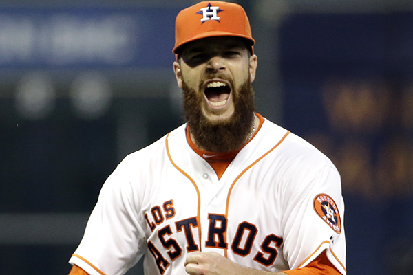 Houston Astros batter Carlos Coporan hits a two-RBI double during