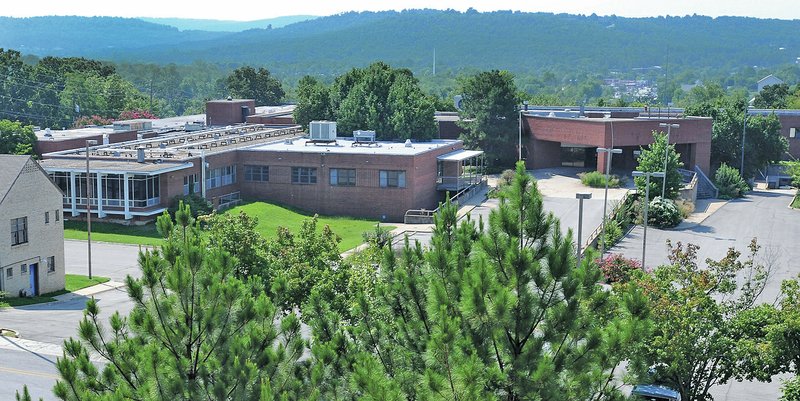 The old Fayetteville City Hospital property is seen on the south side of the Fayetteville Public Library in this file photo.