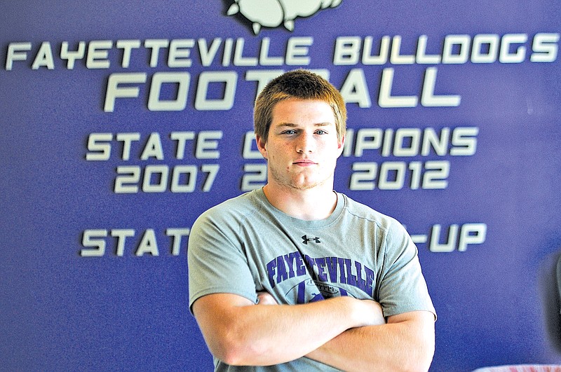 Staff Photo J.T. Wampler Jackson McNeal, Fayetteville senior offensive tackle, is a two-year starter and anchors the much-improved offensive line this season for the Bulldogs.
