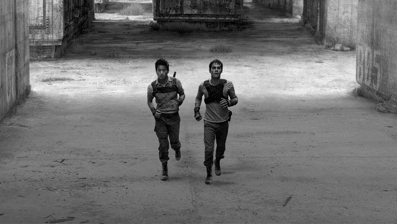 Ki Hong Lee (left) and Dylan O’Brien star in The Maze Runner. It came in first at last weekend’s box office and made $32.5 million.