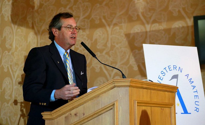 3/27/13
Arkansas Democrat-Gazette/STEPHEN B. THORNTON
Warren Stephens talks about the upcoming 2013  Western Amateur golf tournament Wednesday afternoon at the Alotian†Club in†Roland, Ark.