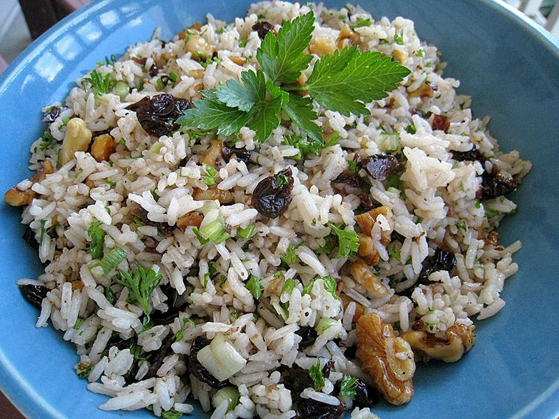 Balsamic Cherry Rice Salad With Toasted Walnuts