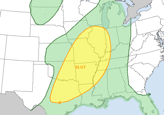 All of Arkansas is under a slight risk for severe weather Thursday.