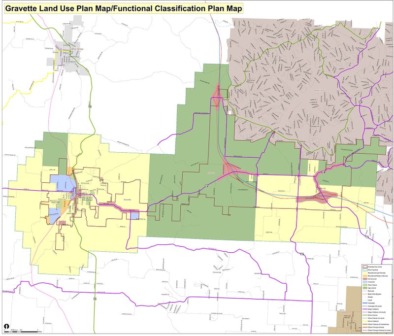 Above is the proposed land use map prepared for Gravette by the Northwest Arkansas Regional Planning Commission.