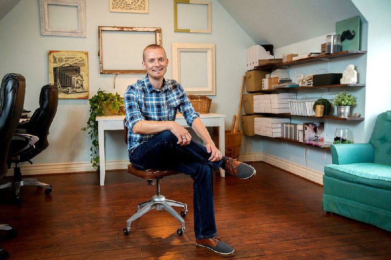 John Whitman photographed in his favorite place: an upstairs office in his Bentonville home