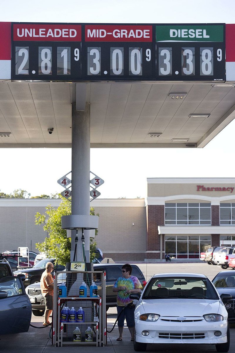 Arkansas Democrat-Gazette/MELISSA SUE GERRITS - 10/17/2014 - Gas prices are shown at a recent low at Kroger Grocery store on JFK Blvd in North Little Rock October 17, 2014. 