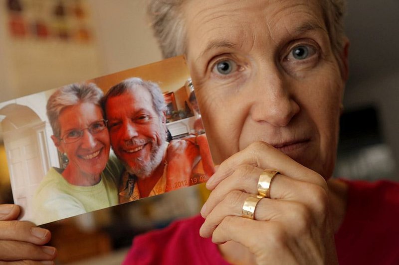 Arkansas Democrat-Gazette/JOHN SYKES JR. - For story on the latest advances in Alzheimer's treatments. Karen Hayes' husband Bob died of Alzheimer's in late September. On her left hand she wears both her wedding ring and his.