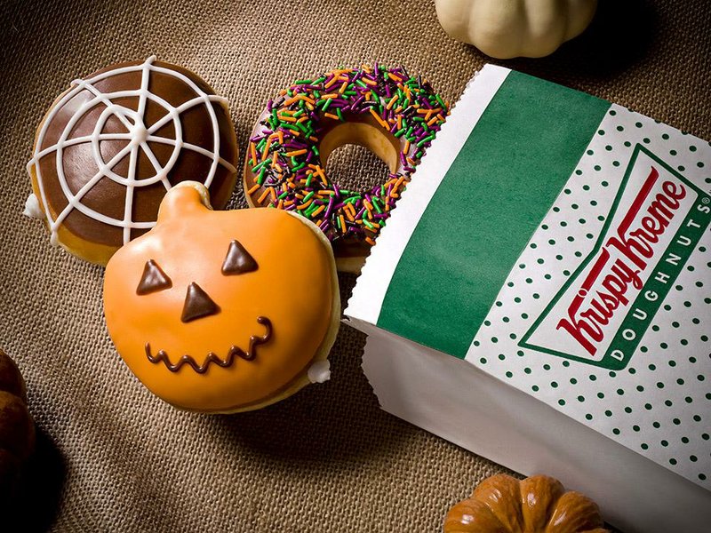 Show up in costume at Krispy Kreme on Halloween and walk out with a free doughnut, including one of these Halloween specialties.