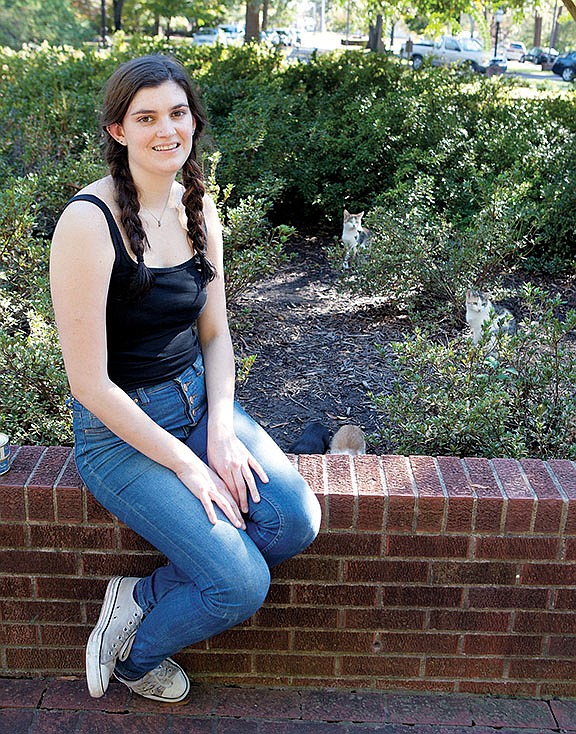 Hendrix College freshman Hannah McCarthy, 18, and an employee of the college care for the feral cats on school’s Conway campus and have recently gotten 10 of the 17 animals spayed or neutered. McCarthy has applied for $1,500 to make stabilizing the cat colony one of her required Odyssey Program projects. At press time, McCarthy had not yet been notified about the funding, but she was optimistic that it would be granted.