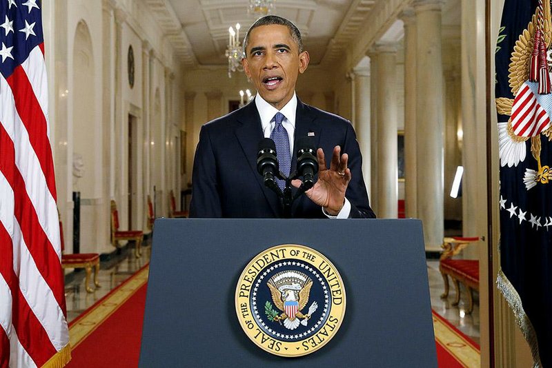 President Barack Obama announces executive actions on immigration during a nationally televised address from the White House in Washington, Thursday, Nov. 20, 2014. Obama outlined a plan on Thursday to relax U.S. immigration policy, affecting as many as 5 million people. (AP Photo/Jim Bourg, Pool)