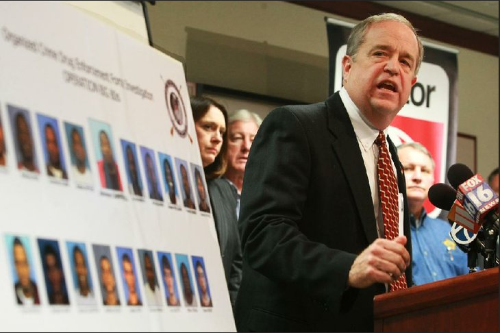 Bill Bryant, as the special agent in charge at the Drug Enforcement Administration in Little Rock, talks about a 65-count indictment in this January 2012 file photo.
