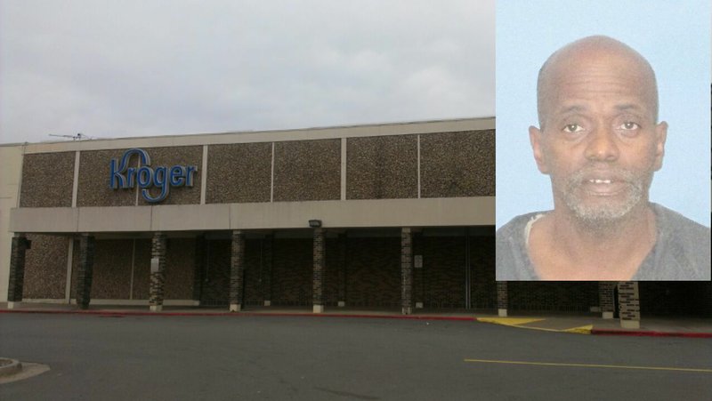 A mug of Pate in front of the Kroger he allegedly stole ox tails from. 