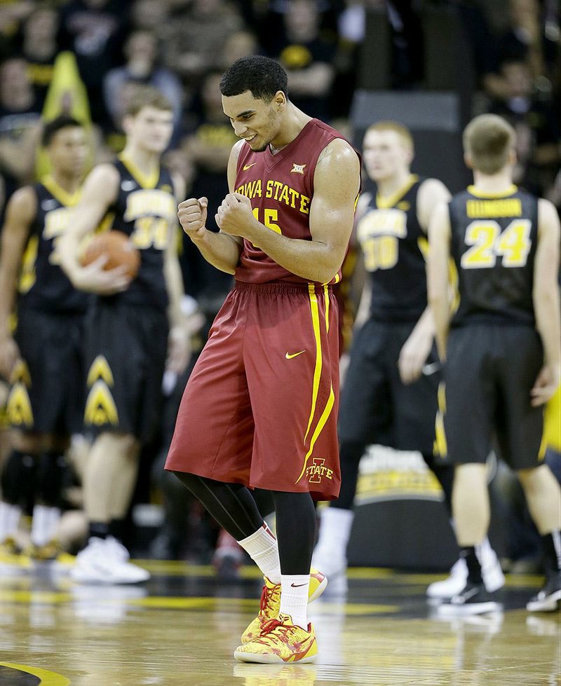 Iowa State guard Naz Long led the Cyclones in the absence of the suspended Bryce Dejean-Jones, scoring 21 points on the way to a 90-75 victory over the Iowa Haweyes on Friday in Iowa City, Iowa.