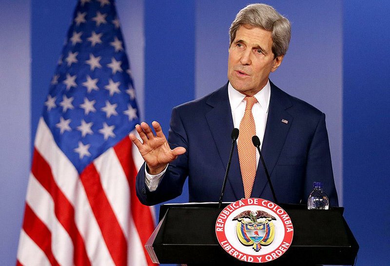 U.S. Secretary of State John Kerry was visiting Bogota, Colombia, on Friday but spoke to reporters about the Middle East, saying, “We’re trying to figure out a way to help defuse the tensions.” 