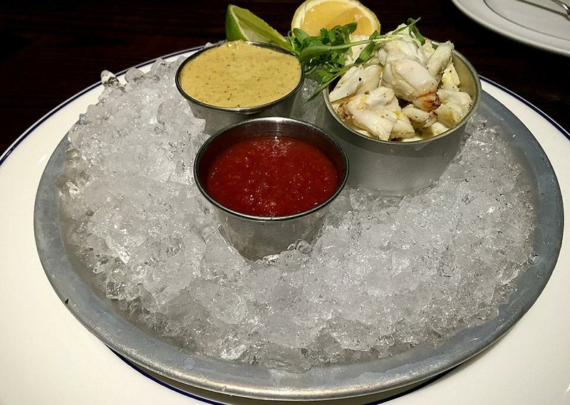 The Crab Cocktail features jumbo lump meat served with two dipping sauces at Heritage Grille Steak and Fin in downtown’s Little Rock Marriott.