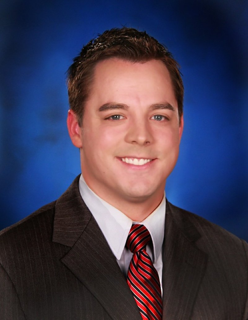 This image provided by KCEN-TV shows an undated photo of KCEN-TV's meteorologist Patrick Crawford. Authorities from multiple law enforcement agencies are combing the area around a remote central Texas television studio where the morning meteorologist was shot in a parking lot Wednesday, Dec. 17, 2014, after an argument.