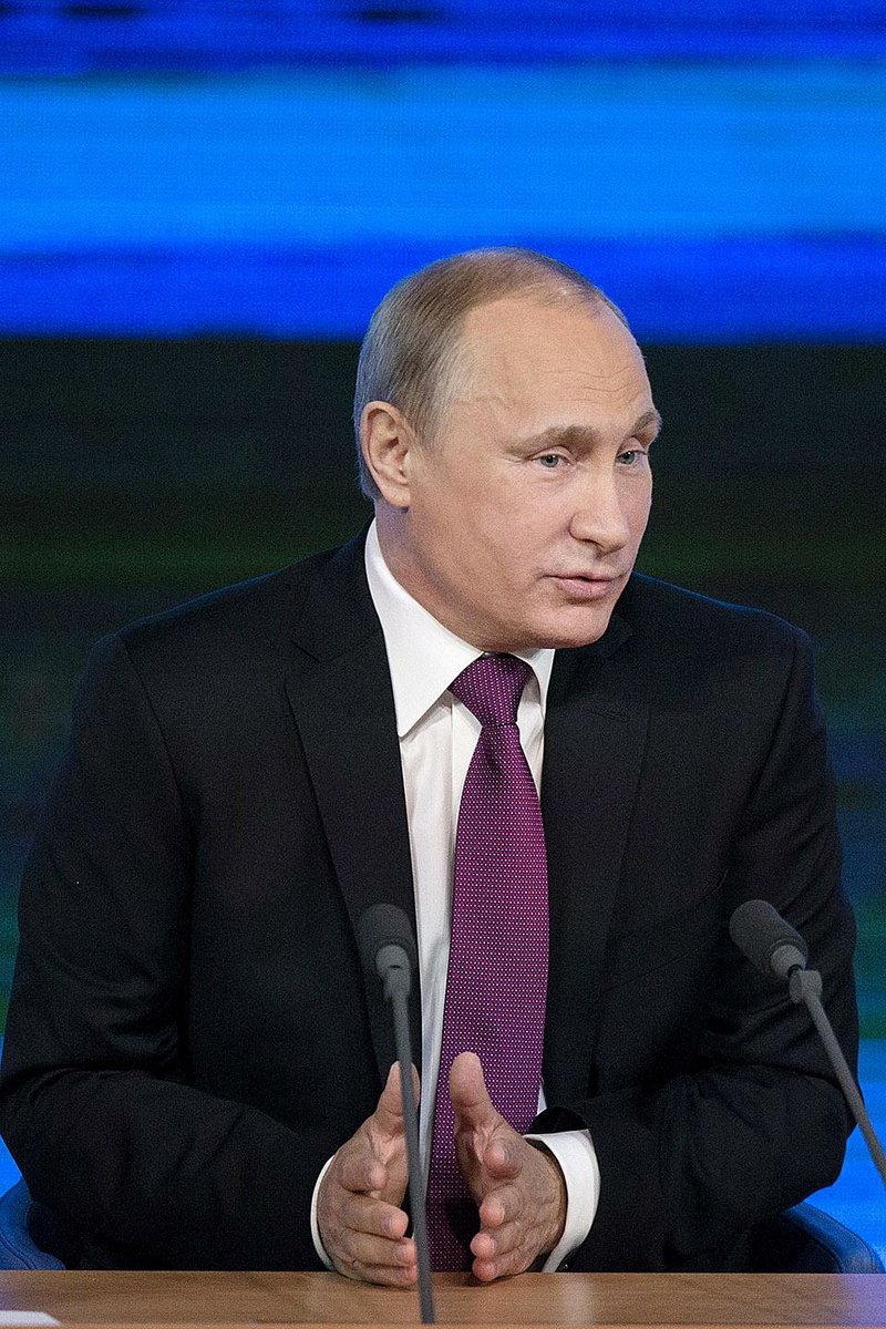 Russian President Vladimir Putin speaks during his annual news conference in Moscow on Thursday. 
