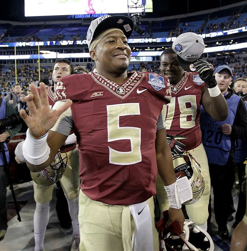 New York Jets quarterback Michael Vick said Florida State quarterback Jameis Winston (5), despite his mistakes and poor judgement, will be a great quarterback in the NFL, if he goes to a team that has good, strong veteran leadership. 