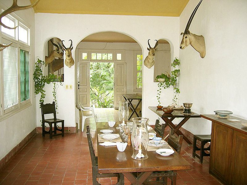 This 2004 photo shows the dining room of Ernest Hemingway’s home from 1939-1960 outside Havana. Former Arkansas Sen. Kevin Smith, a board member of the Hemingway-Pfeiffer Museum in Piggott, described the estate known as Finca Vigia, or “Lookout Farm,” as “stuck in amber.”