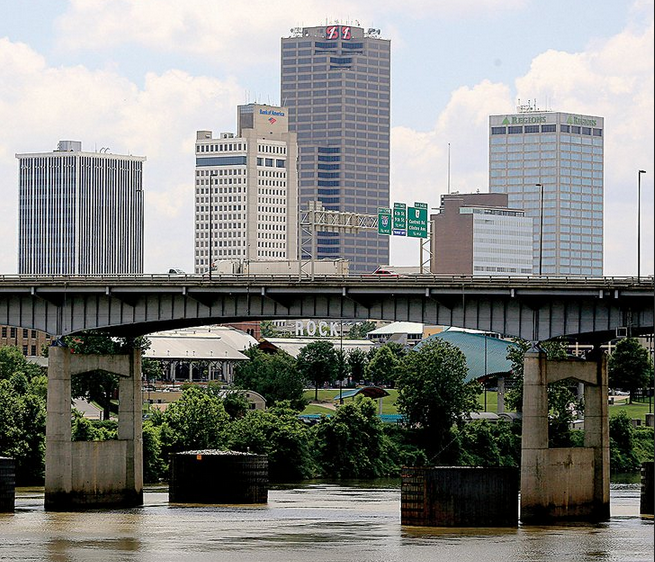 Traffic moves over the Interstate 30 bridge between Little Rock and North Little Rock in this June 19, 2014 file photo.