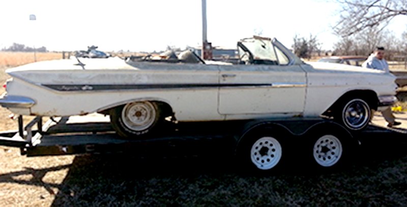 Photo sbumitted This 1961 Chevrolet Impala convertible was stolen from a garage on Main Street in Decatur sometime between Dec. 14 and Dec.21. The owner is offering a reward for the return of his vintage car.