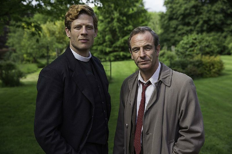 Grantchester debuts at 9 p.m. today on AETN. The British mystery stars James Norton (left) and Robson Green as an unlikely sleuthing duo.