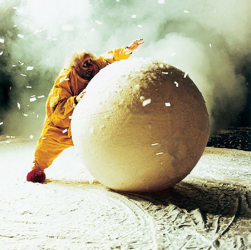 Slava Polunin plays the title character in Slava’s Snowshow this week at Fayetteville’s Walton Arts Center.