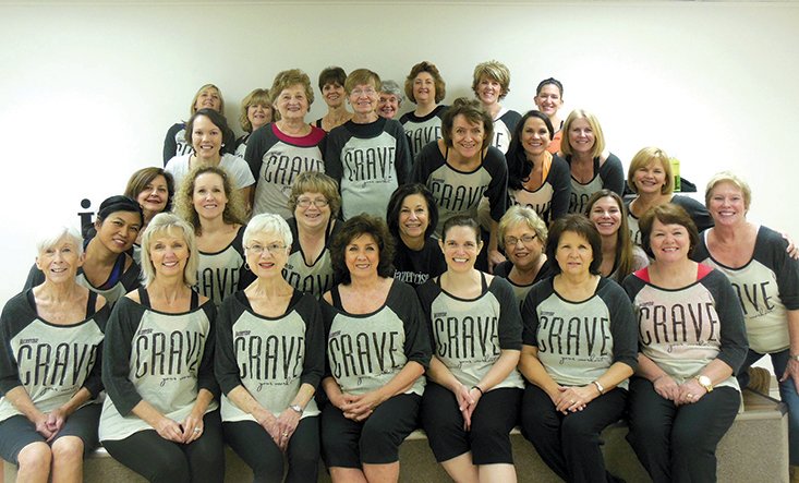 Submitted photo STICKING TO IT: These ladies, and others, attended 150-plus Jazzercise classes in 2014 to be inducted into Club Jazzercise 2014. If interested in becoming a member in the club for 2015, call Rene Burns at 617-9280.