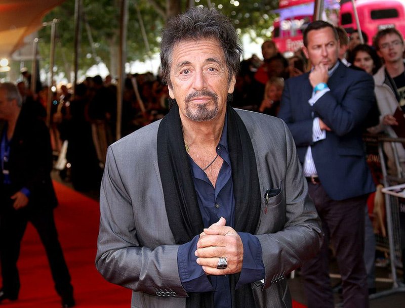 FILE - In this Sept. 21, 2014 file photo, Al Pacino arrives for the "Salome and Wild Salome" premiere in central London. Pacino, 74, stars in the film "The Humbling," about an aging actor who loses his craft and his appetite for acting. (Photo by Joel Ryan/Invision/AP, File)