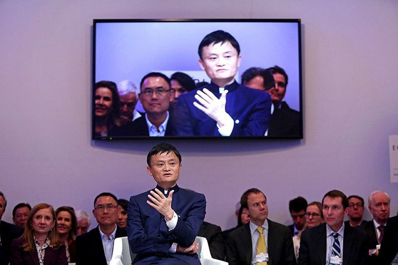 Jack Ma, chairman of Alibaba Group Ltd., speaks at last week’s World Economic Forum in Switzerland. Alibaba accused Chinese regulators Wednesday of bias and misconduct in response to allegations against the firm.