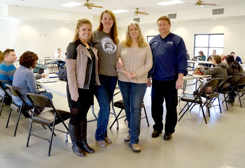 RITA GREENE MCDONALD COUNTY PRESS McDonald County Coalition officers for 2015. From left to right: Chelsey Hall, coalition coordinator; Kaycee Hunter, vice president; Katrina Hine, secretary; and Mike Ross, president.