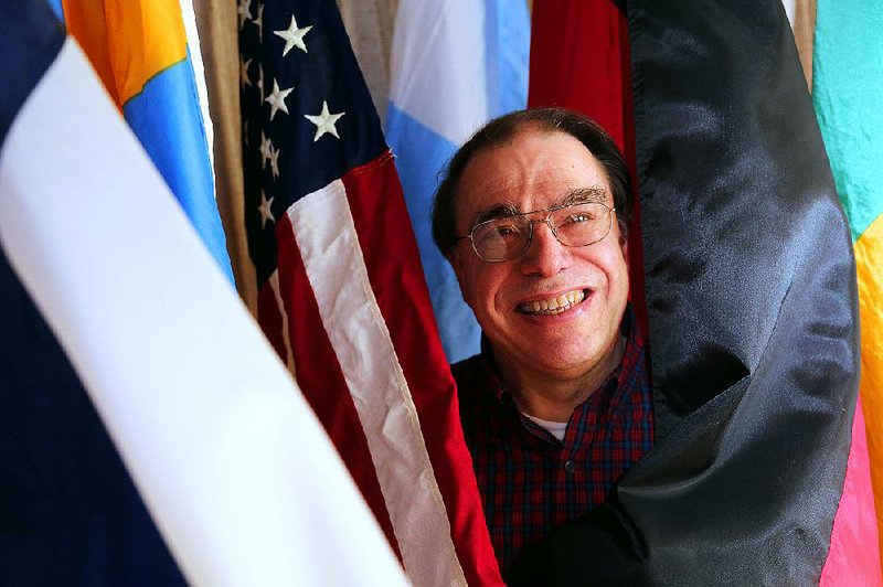 Rotary volunteer Don Peters, the current president of Rotary’s North American Youth Exchange Network, feels right at home surrounded by world flags. The network will hold its annual conference Feb. 19-22 in North Little Rock. 